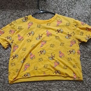 Nickelodeon Yellow Cartoon Print Short Sleeve Tee